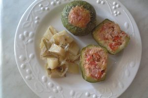 zucchine tonde ripiene senza uova