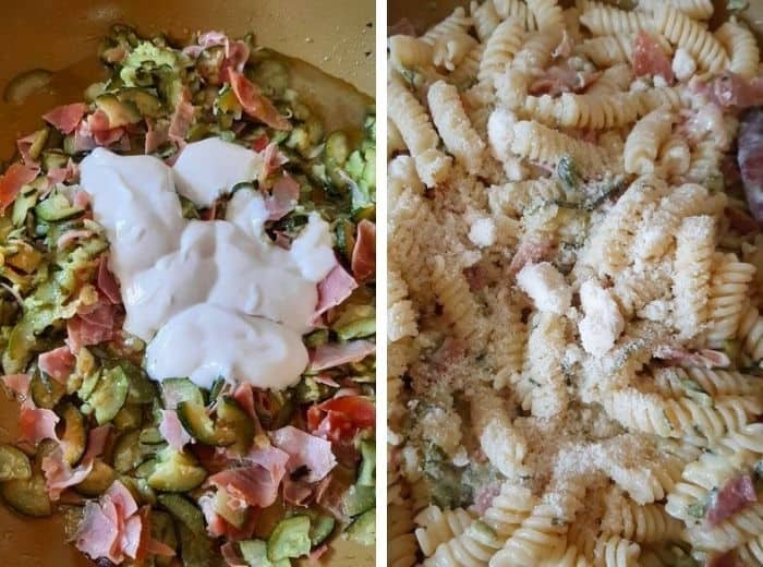 aggiungere la panna di soia ed il parmigiano