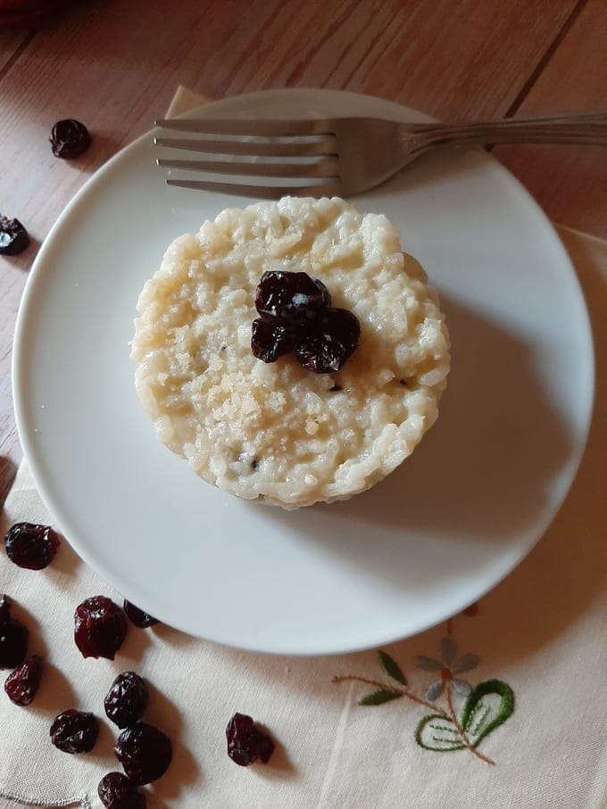 risotto con ricotta e mirtilli rossi senza glutine