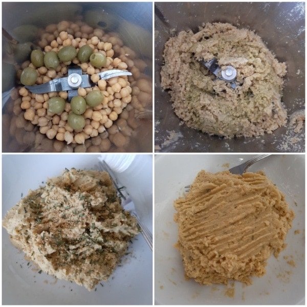 polpette vegan ceci e olive verdi preparazione